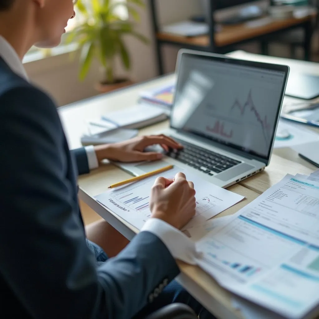 Consultor trabajando en la preparación de una sesión