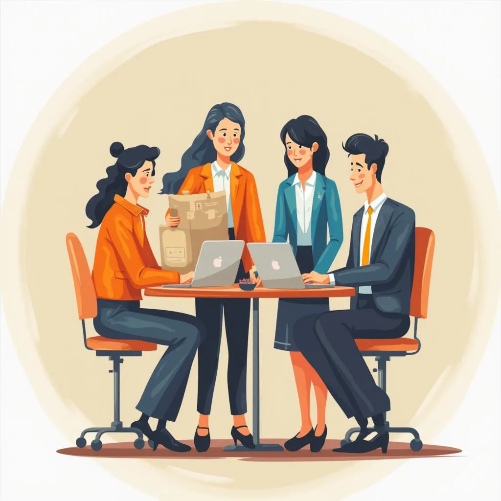 Equipo de empresa colaborando